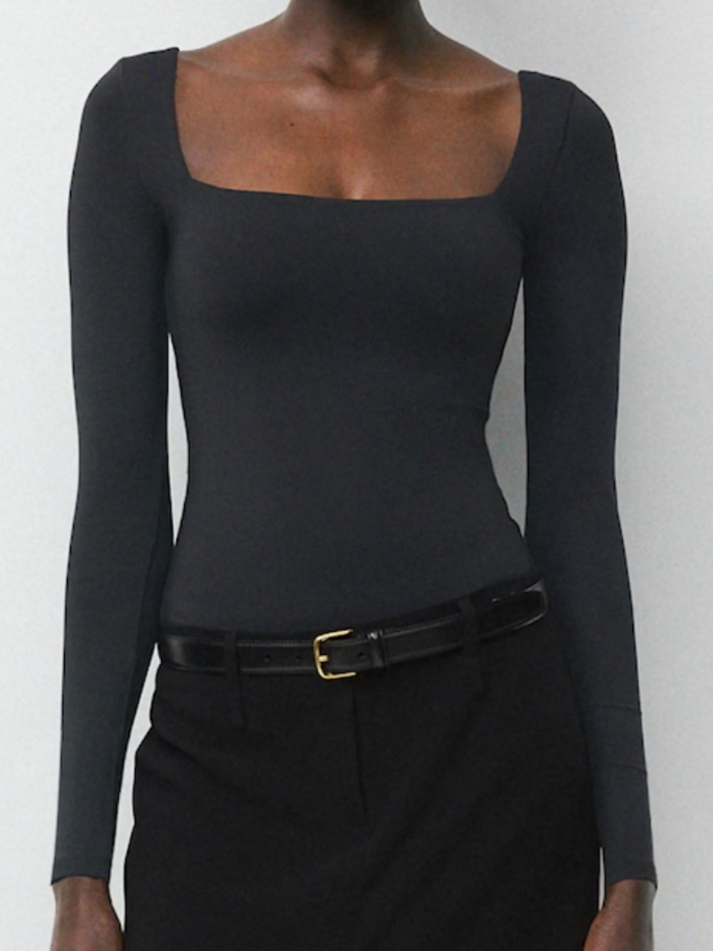 Babaton Square-Neck Long Sleeve Contour Bodysuit